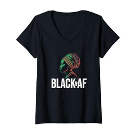 Womens Knowledge of Self – Kemetic Symbol Black AF V-Neck T-Shirt