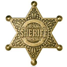iMagitek Metal Sheriff Badge, Western Deputy Sheriff Badge, Western Cop Star Badge, Old West Prop, Western Police Vest Badge