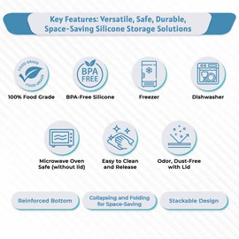 UR Happy Place Silicone Freezer Tray with Lid - Stackable 2 oz Large Ice Cube Molds for Homemade Purees, Egg Bites, Broth Food Storage - Dishwasher Safe
