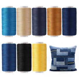 GliCraft 8 Colors Denim Thread Jeans Sewing Thread 137yard 203 Extra Strong Heavy Duty Jeans Threads for Denim, Canvas High Strength Threads for Upholstery