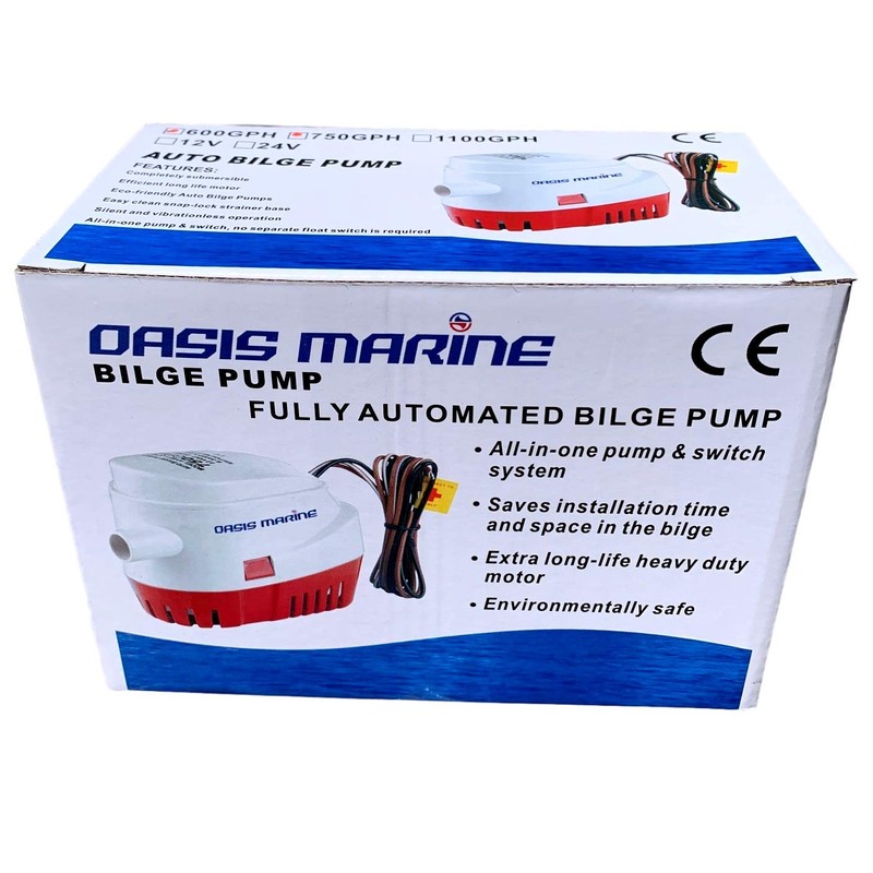 OASIS MARINE Automatic Bilge Pump for Boats 750 GPH (3/4"