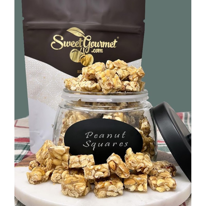 SweetGourmet Classic Old-Fashioned Peanut Butter Squares, Peanut Brittle Candy, 2