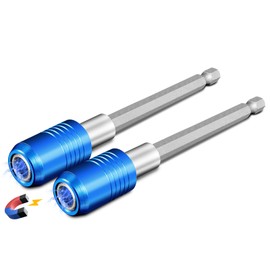 2 pieces magnetic quick-change impact bit holder, 4 inch bit holder for 1/4 inch hex shank, ideal for screwdriver bits, nuts, drills and socket adapter