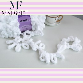 MSD&FT 6 skeins of Loops Yarn,Crochet Yarn,DIY Yarn (White)