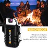 LcFun Waterproof Electric Lighter Windproof Dual Arc USB Rechargeable Flameless