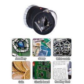 JARLINK 30X Jewelers Loupe, Adjustable Focal Length Magnifier with 3 LED Light for Gems, Jewelry, Coins, Stamps, etc (Black)