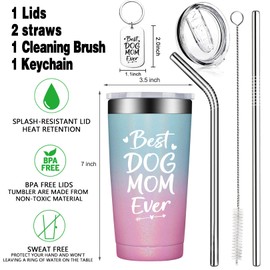 BIRGILT Dog Mom Gifts for Women - Best Dog Mom Ever - Dog Mom Mothers Day Gift - Funny Christmas Birthday Gifts for Mom, Dog Mum - 20oz Dog Mom Tumbler