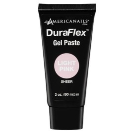 Americanails DuraFlex Gel Paste - Polygel Nail Paste for Nail Overlay and Nail Extension, Odor Free Poly Gel Nail Paste - Nail Strengthener for Durable and Lightweight Nails - 2oz Tube - Light Pink