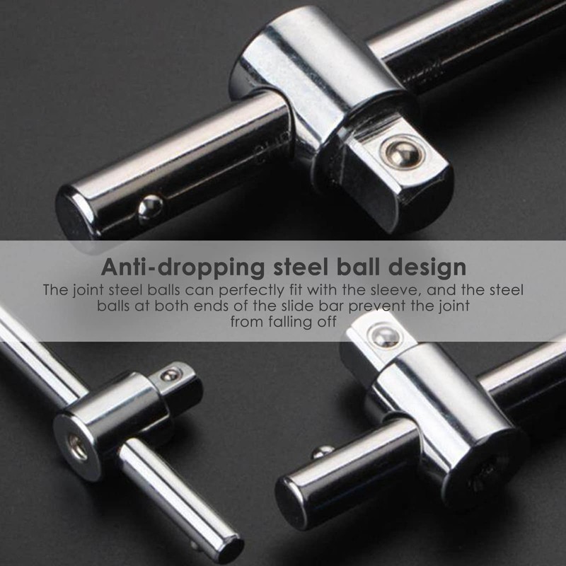 T Handle Sliding Bar, 1/4" 3/8" 1/2" Drive Sliding Wrench