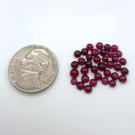All Natural Red Garnet Cabochon Gemstones 10ct Lots 3mm Round Stones