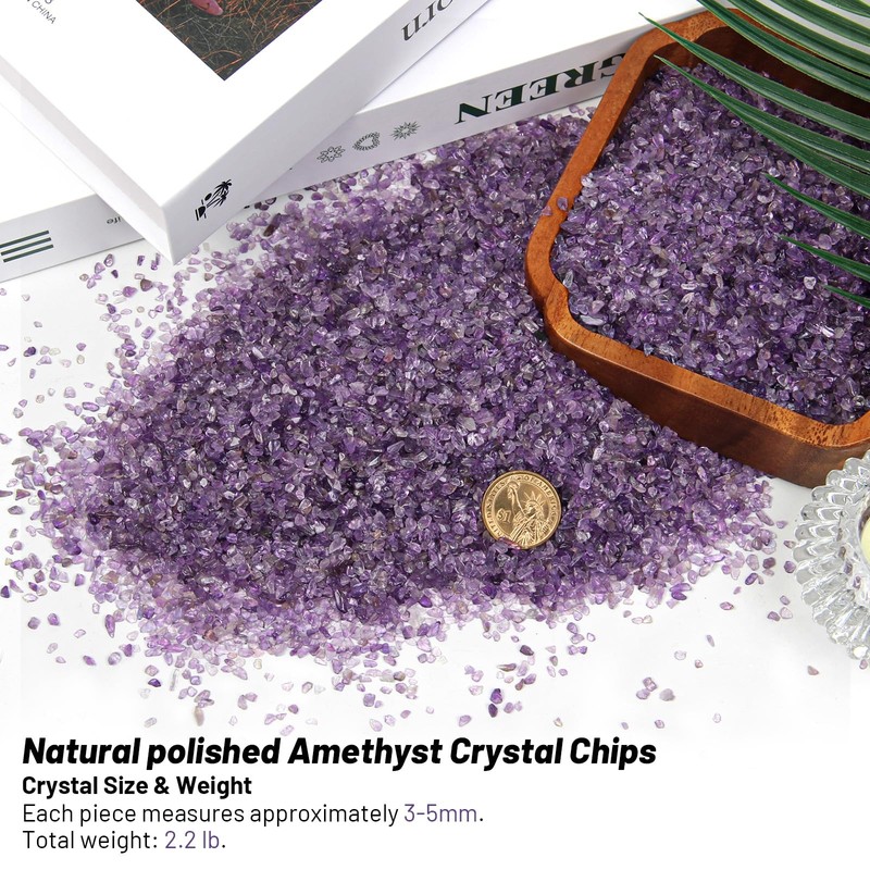 Orientrea 2.2Lb Natural Amethyst Gemstone Aquarium Gravel, Fish Tank Gravel