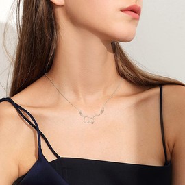 Clearine 925 Sterling Silver Happiness Neurotransmitter Necklace, Serotonin Molecule Chemistry Necklace Birthday Christmas Jewellery Gifts for Science Lovers/Women/Girls