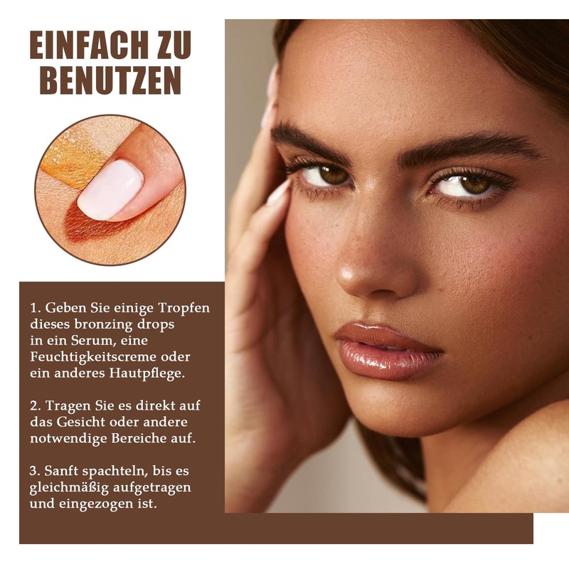 Bronzing Drops, Flüssige Bronzer Drops, Braun Glow Drops für Makellose