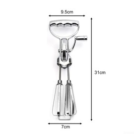 Hand Crank, Stainless Steel Manual Beaters, Rotary Egg Beater, Double Head Rotary Whip Whisk With Crank