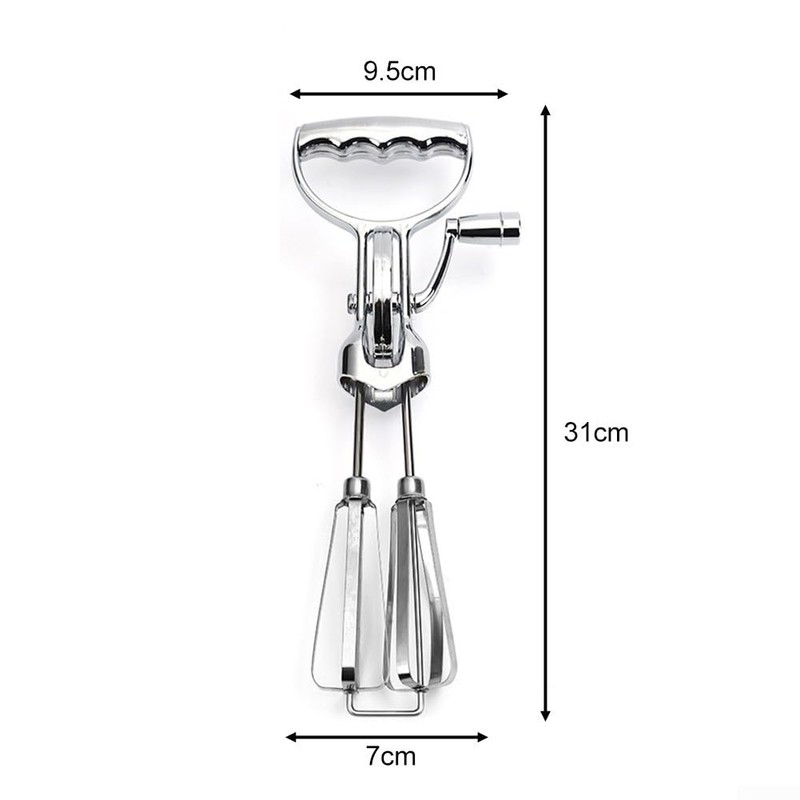Hand Crank, Stainless Steel Manual Beaters, Rotary Egg Beater, Double