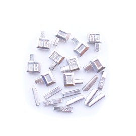 20 pcs #5 Metal zipper retainer box and zipper insertion pin,bottom sliders zipper insertion pin repair kit replacement (Silver)