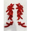 4 PCS Hand-Made Beaded Rhinestons DIY Clothing Appliques Patch Wedding