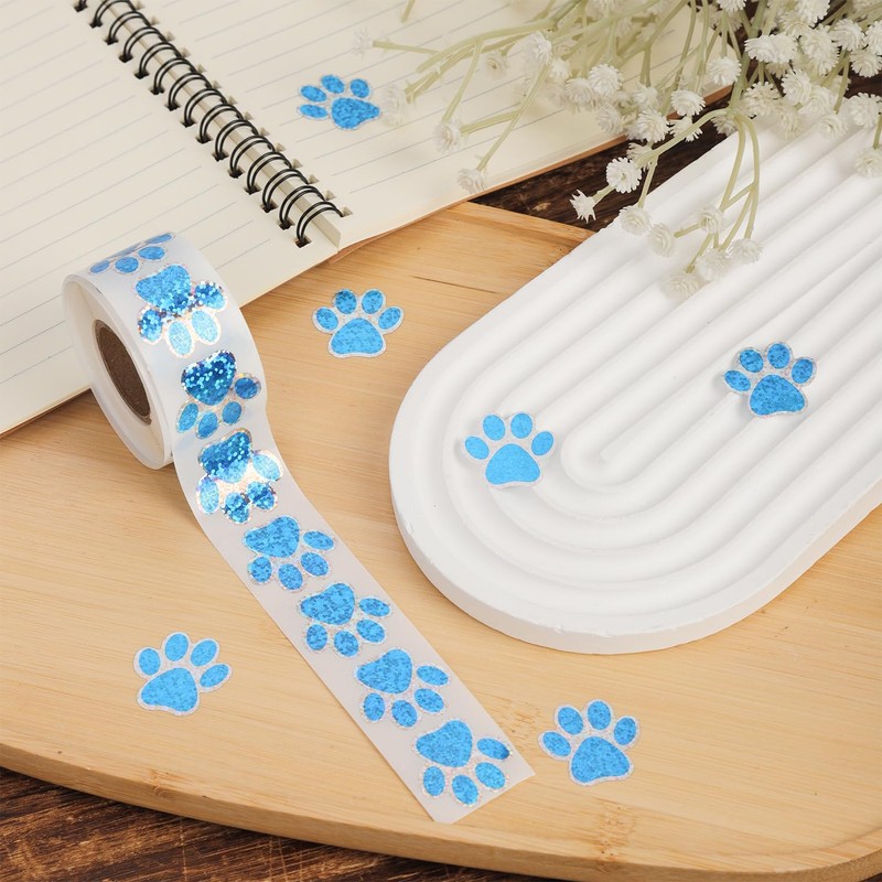 500pcs Dog Paw Print Stickers, 1 Inch Self-Adhesive Paw Print