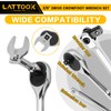 LATTOOK 3/8" Drive Crowfoot Wrench Set, 10-Piece Metric Crows Foot