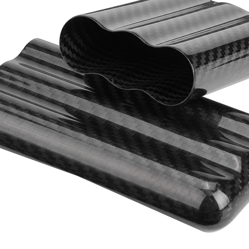 Carbon Fiber Cigar Case Humidors 3 Tubes Cigar Holder Storage