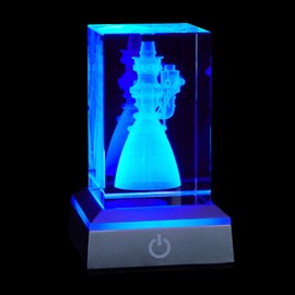 EMGTMS Y&Z SpaceX Starship Raptor 3 Engine Crystal Night Light, Indoor Figurine Lamp of 3D Rocket Engine, Full of Details of Raptor 3 Engine, Capturing Every Intricate Detail