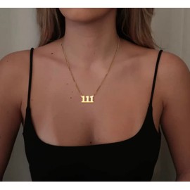 111 Angel Number Intuition Gut Instinct Gold Necklace with Quote Card