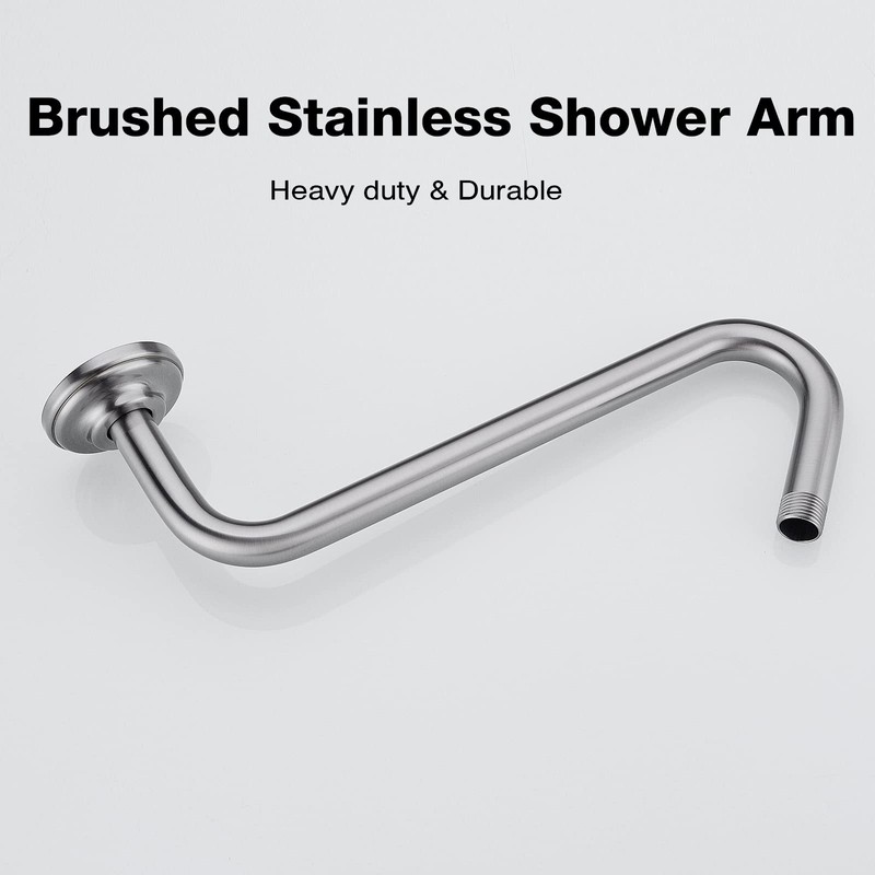 TRUSTMI 12 Inch S Shaped Shower Arm with Flange Heavy