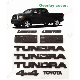 Toyota OEM OVERLAY Gloss black Door Rear Tundra V8 Toyota 4X4 Limited Emblem 2007-13 Tundra