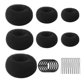 CENPEK 22 Pieces Hair Styling Set for Bun Donut Maker Hair Ring Styling Set for DIY Hairstyles Black Magic Hair Twist Styling Accessories