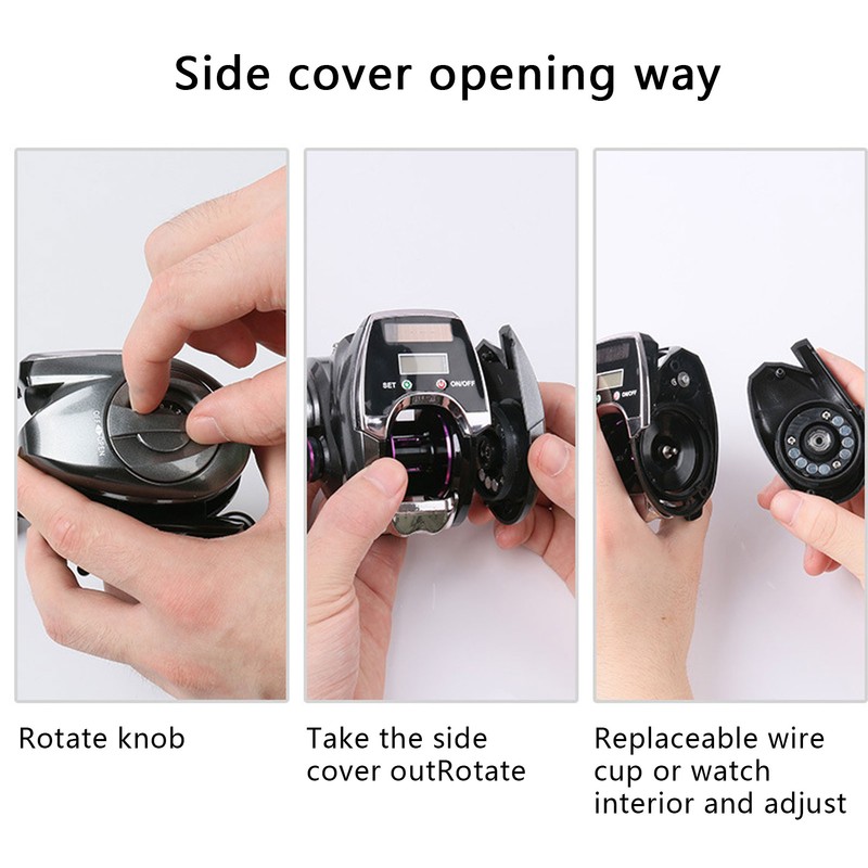 Solar Digital Display Fishing Reel Casting Wheel Rechargeable Single Rocker