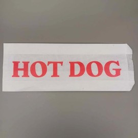 Printed Paper Hot Dog Bag, Enjoy Warm Food On-The Go! - 3 1/2" x 1 1/2" x 9" Paper - 100 Count