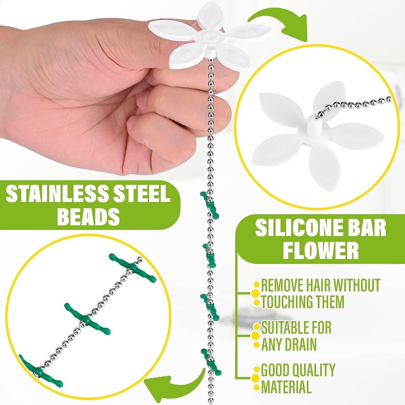 JALCH 10-Pack Flower-Shaped Shower Drain Protectors – Sink and Bathtub