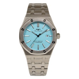 Technos Date T9C07SI Men's Wristwatch, Silver, blue, Bracelet Type