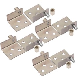 Pivot Door Hinges with Hidden Pin, Concealed Pivot Hinge Stainless Steel for Cabinet Door, Cantilever Wooden Door Accessories [Set of 4 Silver]