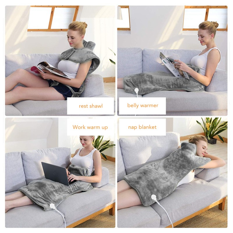 Back Heating Pad 6 Level Temperature Adjustment Drapeable Electric Back