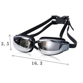 [DOYOUCOTO] 水中めがね 大人用 水泳スイミングゴーグル ミラータイプ ミラーゴーグル 競泳 フィットネス スイミングゴーグル 曇り防止 水泳ゴーグル 柔らかい シリコン 男女兼用 (ブラック)