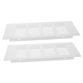TEHAUX 2 Pcs Aluminium Alloy Ventilation Grille Rectangle Air Vent Cover for Cabinet Shoe Rack Kitchen Sink Bathroom White Durable Stylish Design with Easy Installation