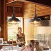 Karjearl Black Farmhouse Pendant Light - 2 Pack Industrial Vintage