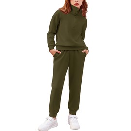 Arshiner Girls 2 Piece Outfit Long Sleeve Sportswear Set Half Zip Sweatshirt with Jogging Sweatpants