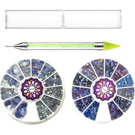 SOLASTA 2344 Pcs Hotfix Glass Rhinestone Kit with Picking Tool – Multi-Color and Size Hotfix Crystal Stones for Nail Decoration, Crafts, and DIY Projects