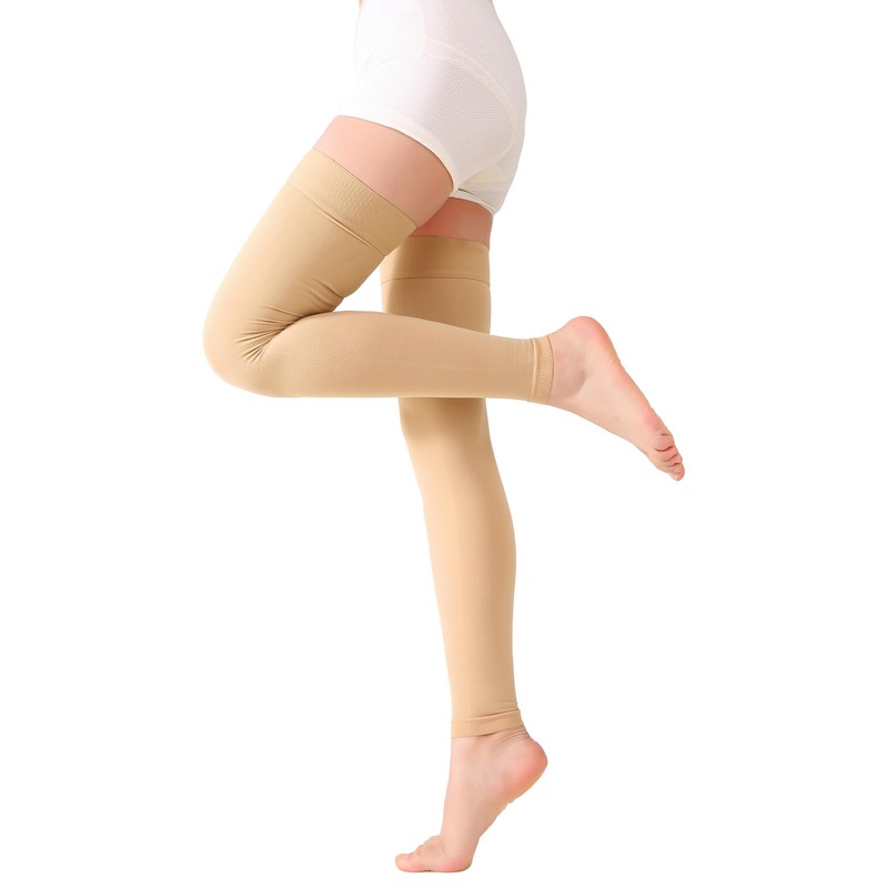 TOFLY Thigh Compression Stockings, Footless Compression Tubes, Medical Grade Compression