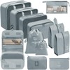 Chijoo 12-Piece Packing Cubes Set (Grey) - Compression Packing Cubes