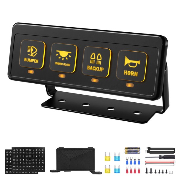 MNJ MOTOR 4 Gang Wireless Switch Panel - Multifunction Remote