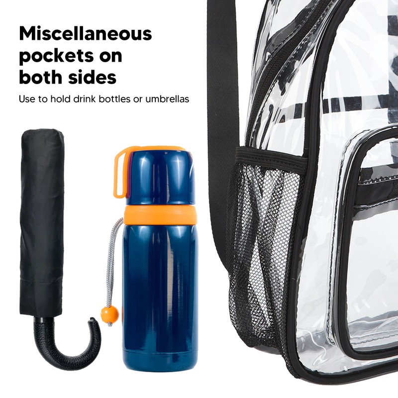 Clear Backpack Waterproof Heavy Duty Fashionable Eco Friendly PVC Transparent