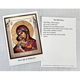 Vermont Christmas Company Our Lady of Tenderness Prayer Card - Featuring the Hail Mary - Set of 100