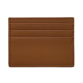 Wholesale Slim Leather Id Cardholder Credit Card Wallet Holder Saffiano PU Leather Money Clip Credit Card Holdercolor: Brown