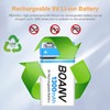 BOANV 6PCS 1300mAh 9V Rechargeable Batteries, 9V Rechargeable USB Lithium