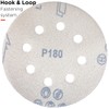YoiYee 180 Grit Sanding Discs Pads, 8 Holes, 125mm/5-inch Hook