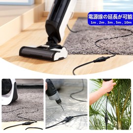 DanYee Extension Cord, 32.8 ft (10 m), Work Extension Cord, 12A/125V, 1500W, VCTF, Indoor and Outdoor, PSE Certified, Basic Waterproof Type, Extension Outlet, Black (32.8 ft (10 m)