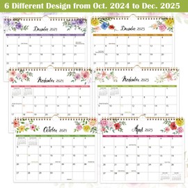 Riobat Wall Calendar 2024-2025 - Hanging Calendar 2024-2025 from October 2024 to December 2025, Small Calendar(8.5"" x 11"") for Wall or Desk, Twin-Wire Binding, Floral